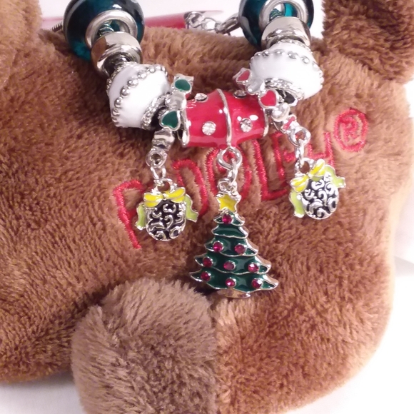 Happy Holidays Beaded Christmas Bracelet - Picture 2 of 4